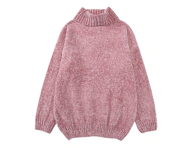Autumn and winter new chenille velvet sweater female Korean version of lazy loose thin outside wearing hooded sweater women