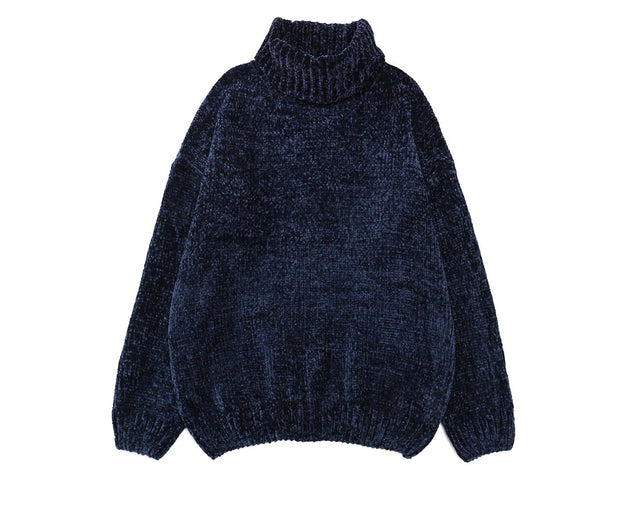 Autumn and winter new chenille velvet sweater female Korean version of lazy loose thin outside wearing hooded sweater women