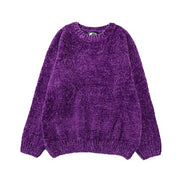 Autumn and winter new chenille velvet sweater female Korean version of lazy loose thin outside wearing hooded sweater women