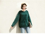 Autumn and winter new chenille velvet sweater female Korean version of lazy loose thin outside wearing hooded sweater women