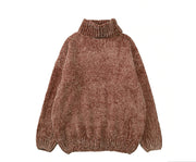 Autumn and winter new chenille velvet sweater female Korean version of lazy loose thin outside wearing hooded sweater women