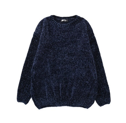 Autumn and winter new chenille velvet sweater female Korean version of lazy loose thin outside wearing hooded sweater women