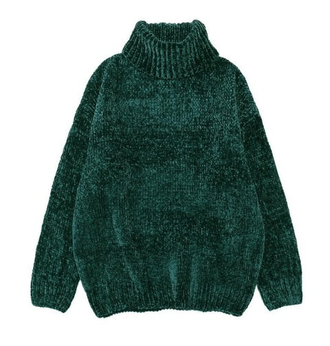 Autumn and winter new chenille velvet sweater female Korean version of lazy loose thin outside wearing hooded sweater women